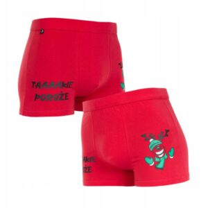 Bokserki męskie bawełna dopasowane świąteczne Moraj na prezent renifer MBX600-174