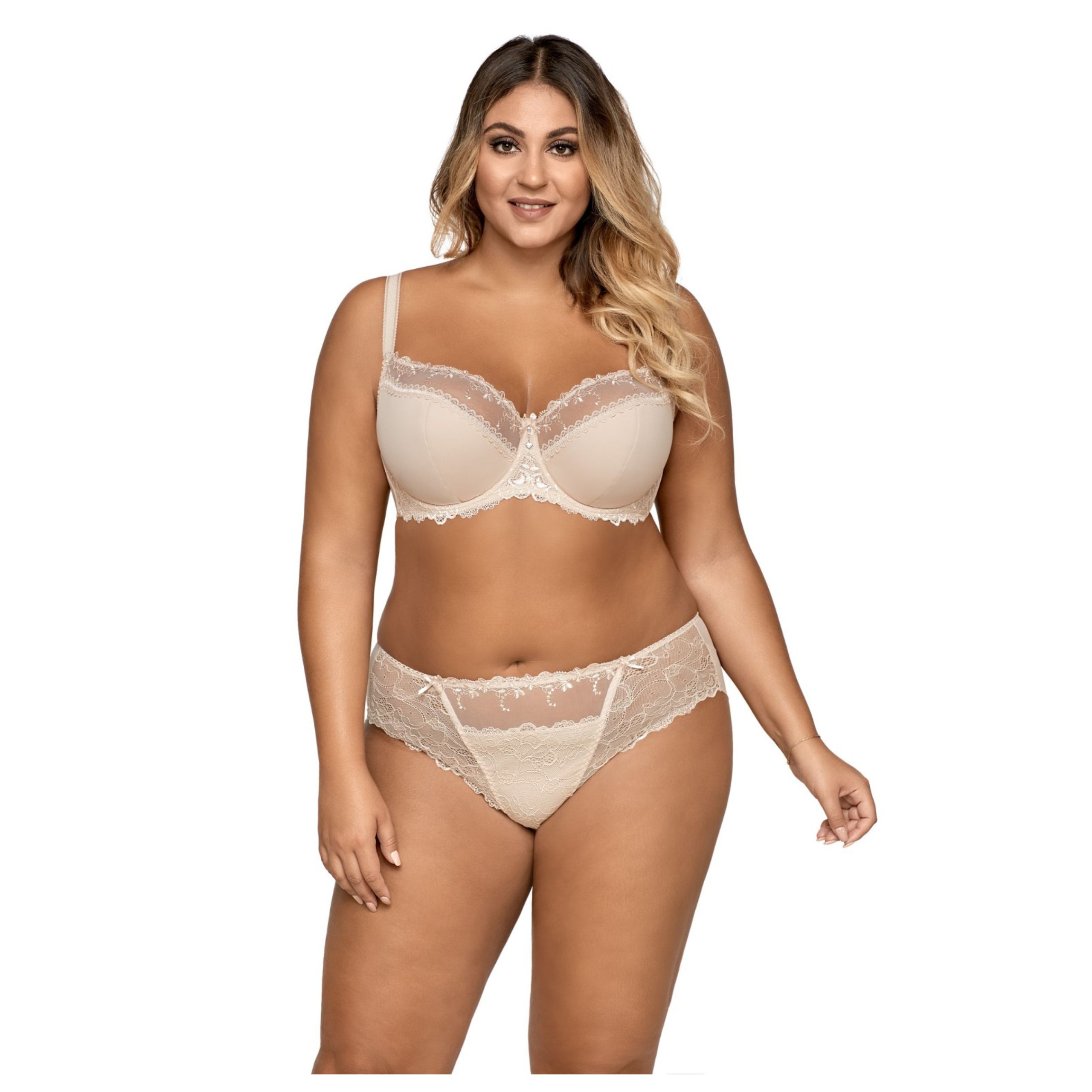 Stanik 1030 biustonosz półusztywniany Ava idealny pod każdą kreację - beżowy