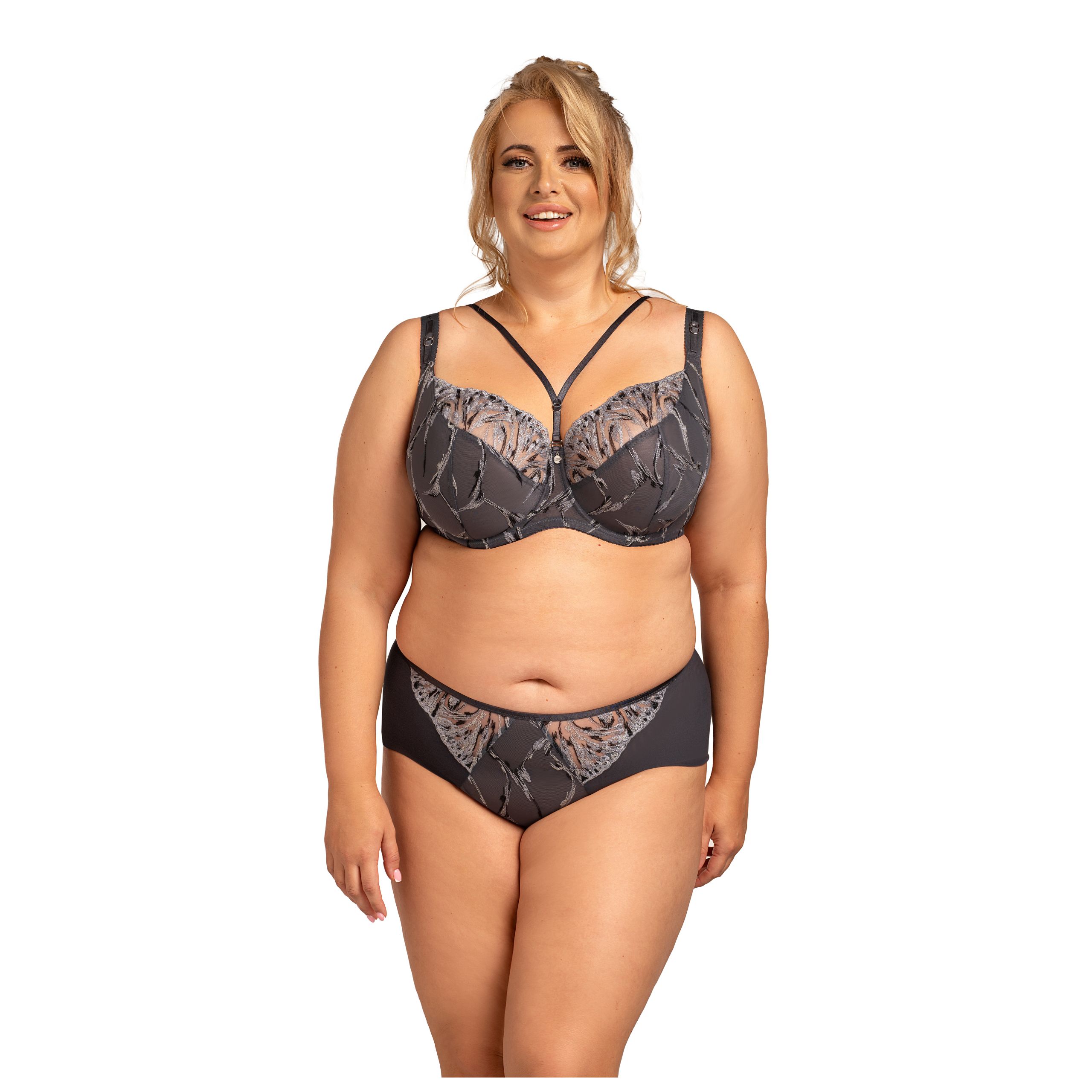 PIĘKNY SZARY BIUSTONOSZ ENRICE NESSA z odpinanymi paskami - obrazek 5