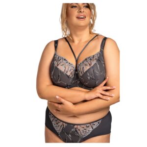 PIĘKNY SZARY BIUSTONOSZ ENRICE NESSA z odpinanymi paskami