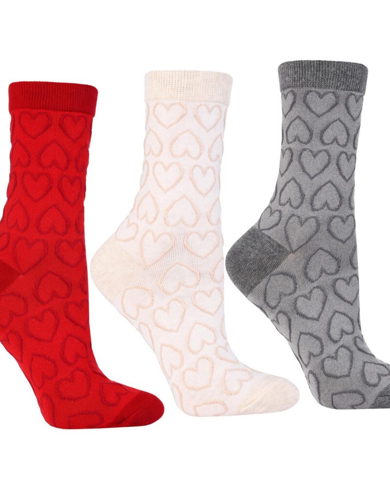 Skarpetki damskie w serduszka Moraj (CSLW250-002)