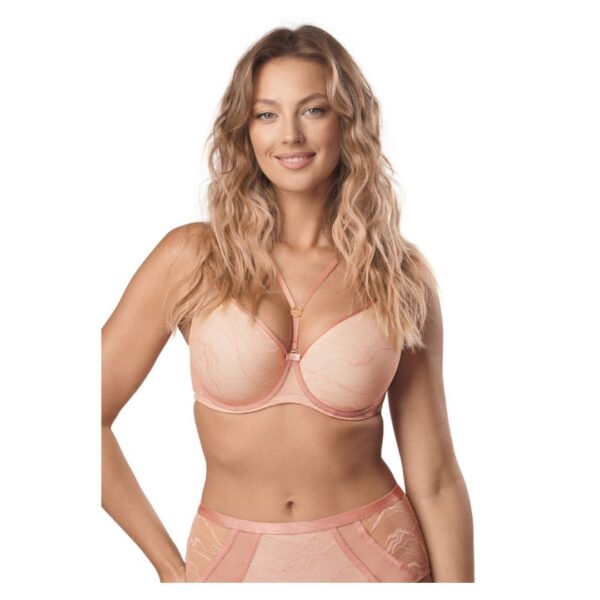 Różowy biustonosz usztywniany minimizer z paskami Mefemi (Adria)