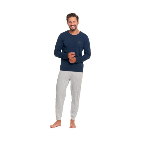 Męska piżama bawełniana z długim rękawem i długimi spodniami Moraj (PDM4700-002)