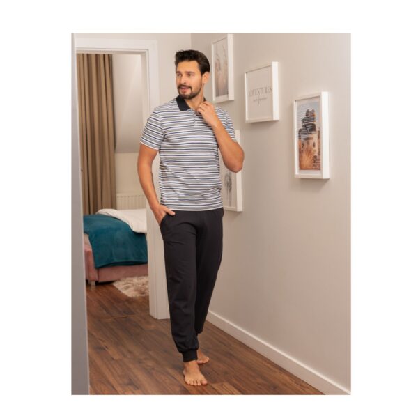 Męska piżama bawełniana z krótkim rękawem i długimi spodniami Moraj (PDM5400-010)