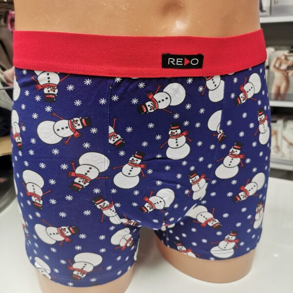 Świąteczne bokserki w bałwany