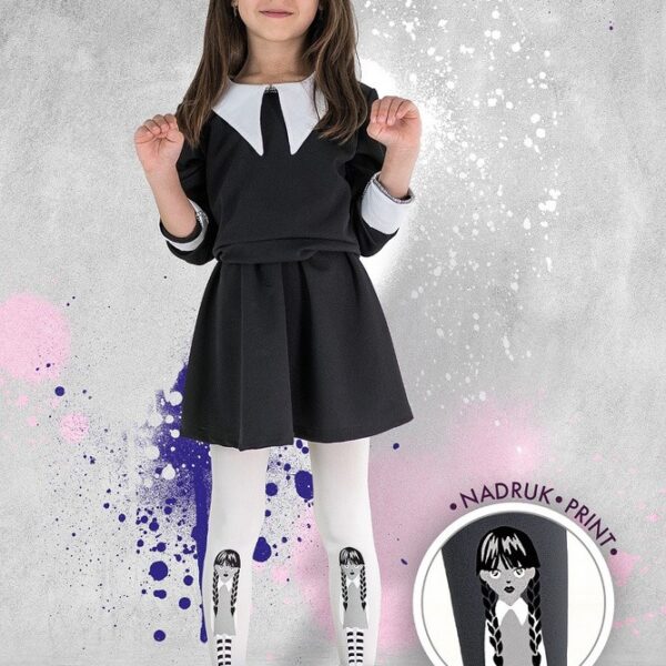 Rajstopy dziewczęce z Wednesday BLACK Knittex