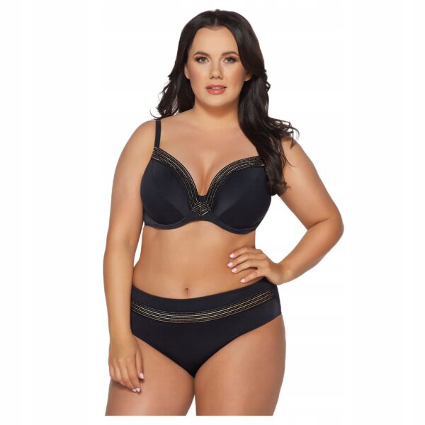 Figi, majtki kąpielowe czarne z ozdobnym pasem Ava (SF-209/12)