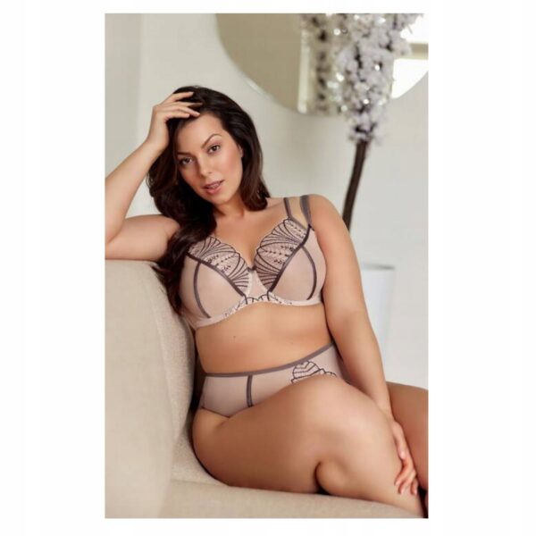 CAFFE LATTE -biustonosz stanik miękki soft beż sexy piękny dekolt Gorsenia K837