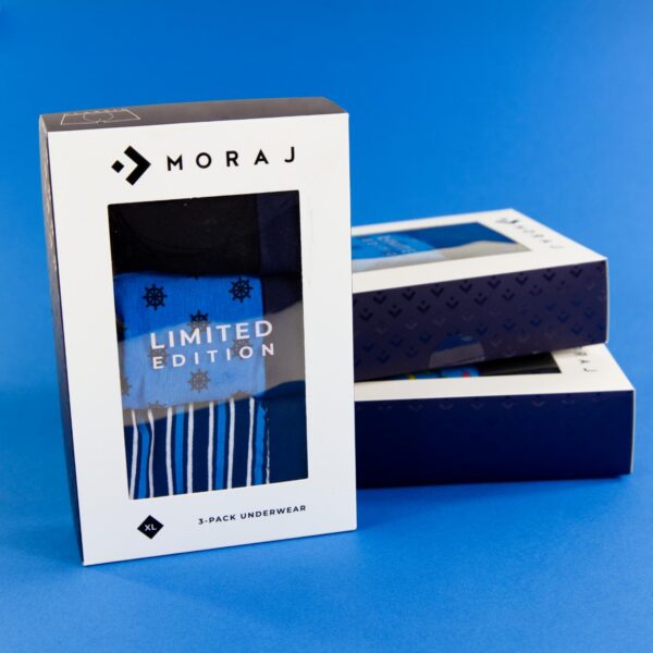 Męskie bokserki kolorowe 3- pak Moraj