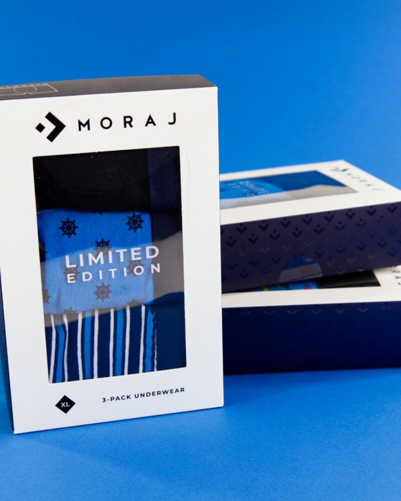 Męskie bokserki kolorowe 3- pak Moraj